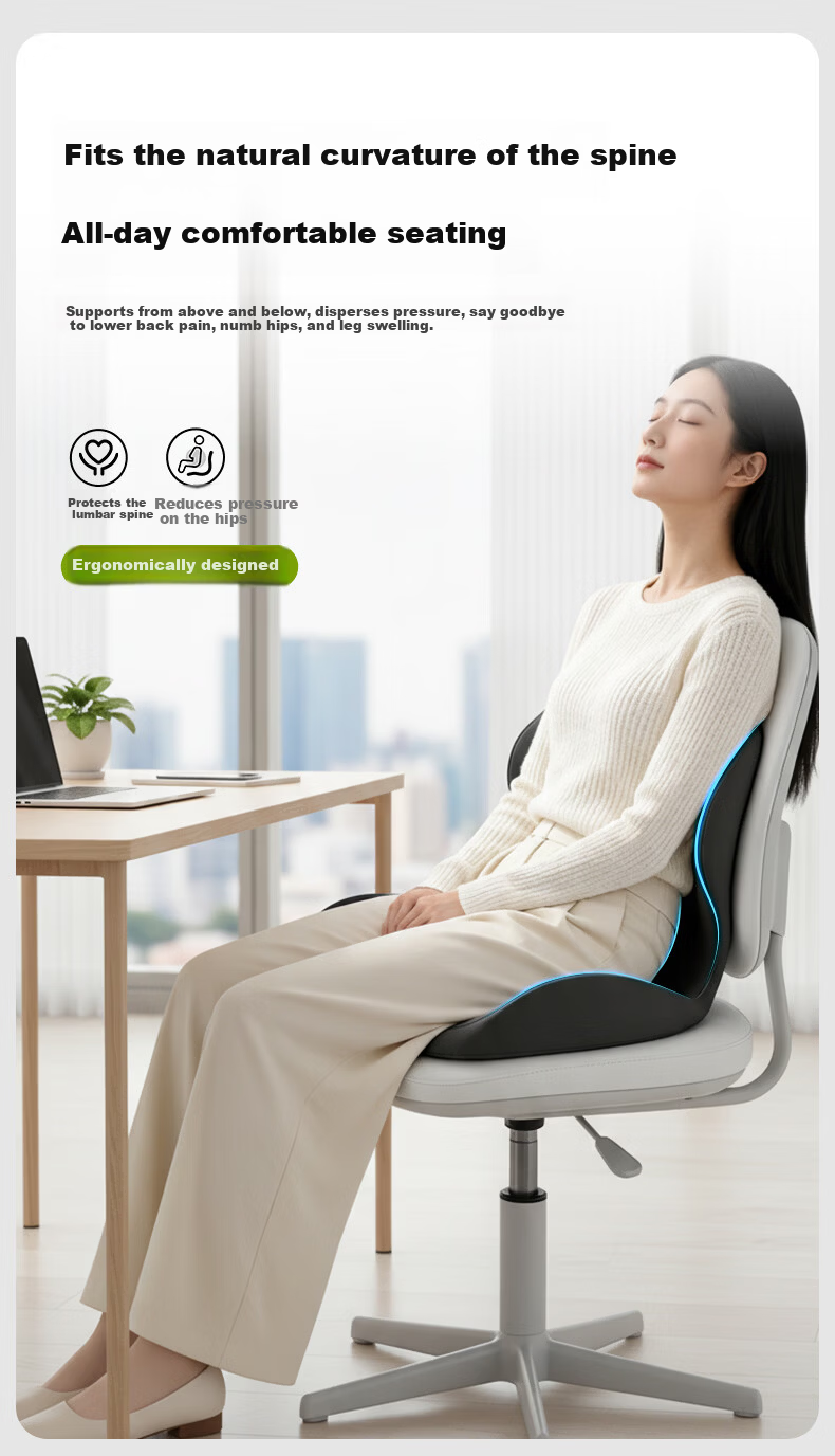 Bubble Waist Support Ergonomic Lumbar Cushion Integrated Backrest Office Chair Seat Pad Long Sitting Essential Father's Day Gift 3