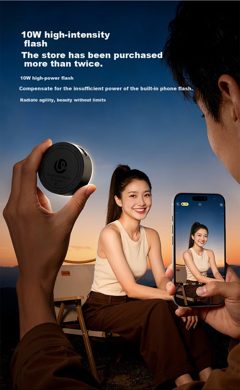 Ulanzi M02 Mini Magnetic Phone Fill Light Universal Live Streaming Soft Beauty Light Selfie Portrait Makeup Ambient Light 4