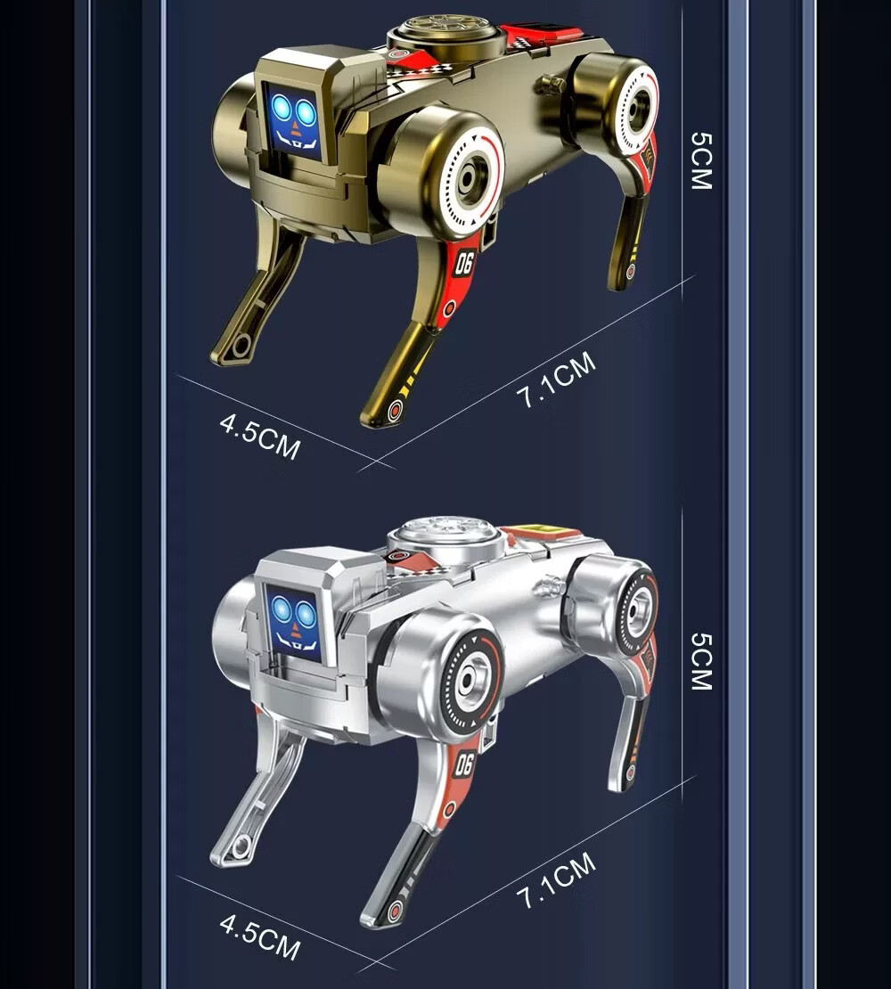 COOKSS Fingertip Mechanical Gyro Transformable Robot Dog Toy Wind-Up Walking Educational Boys Spinning Stress Relief Gift 12