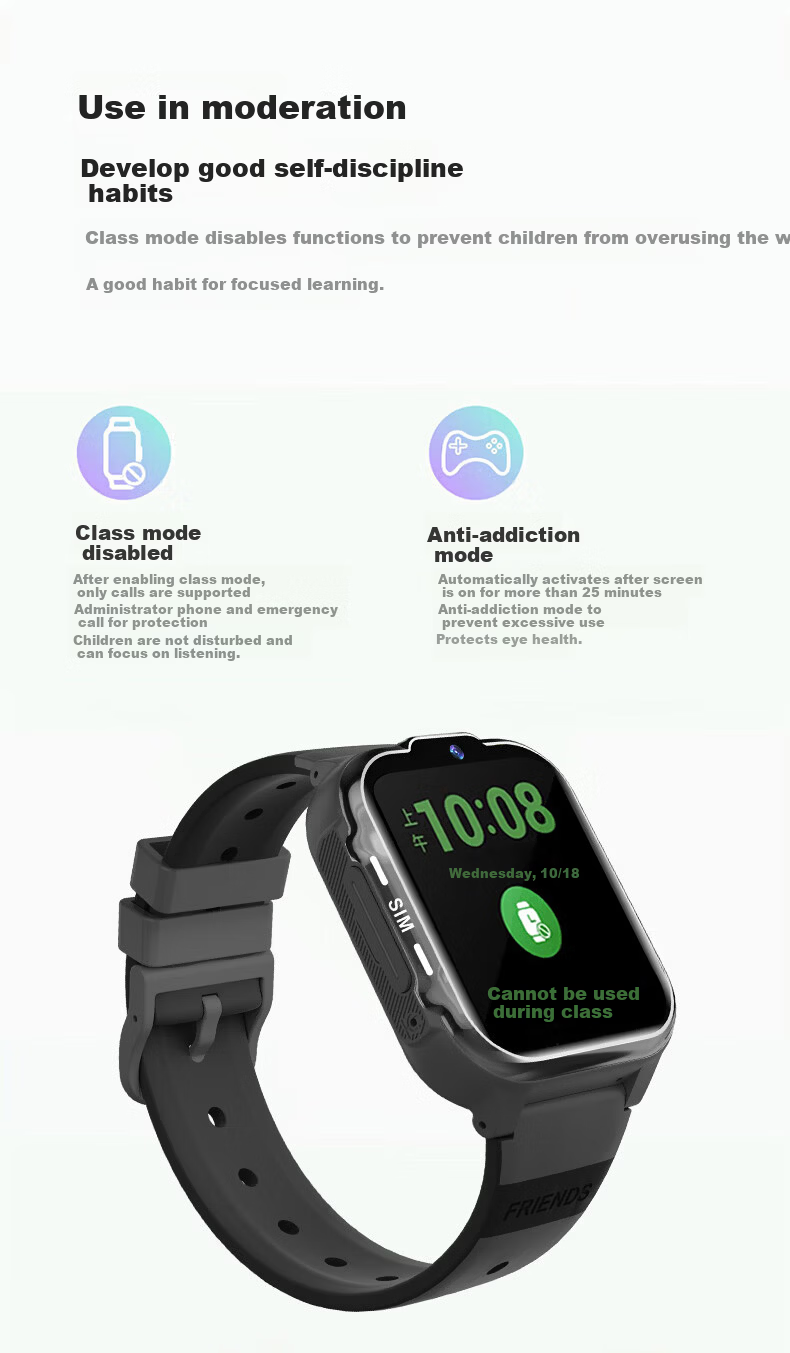 HUWXMAXI Kids 5G SIM Card Phone Watch Waterproof GPS Tracker for Boys and Girls Ages 6-18, Compatible with All Networks 14