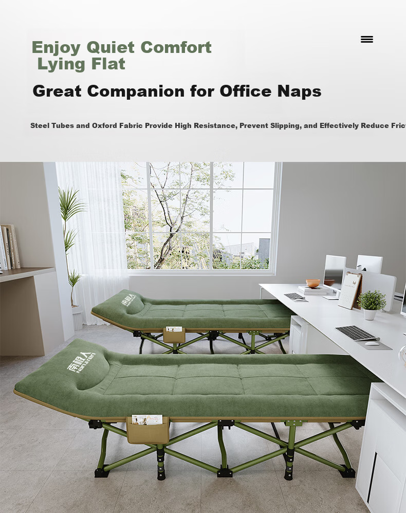 Nanjiren Folding Bed Recliner Office Single Nap Bed Care Bed American Style Ten-Leg Bed 190cm 8