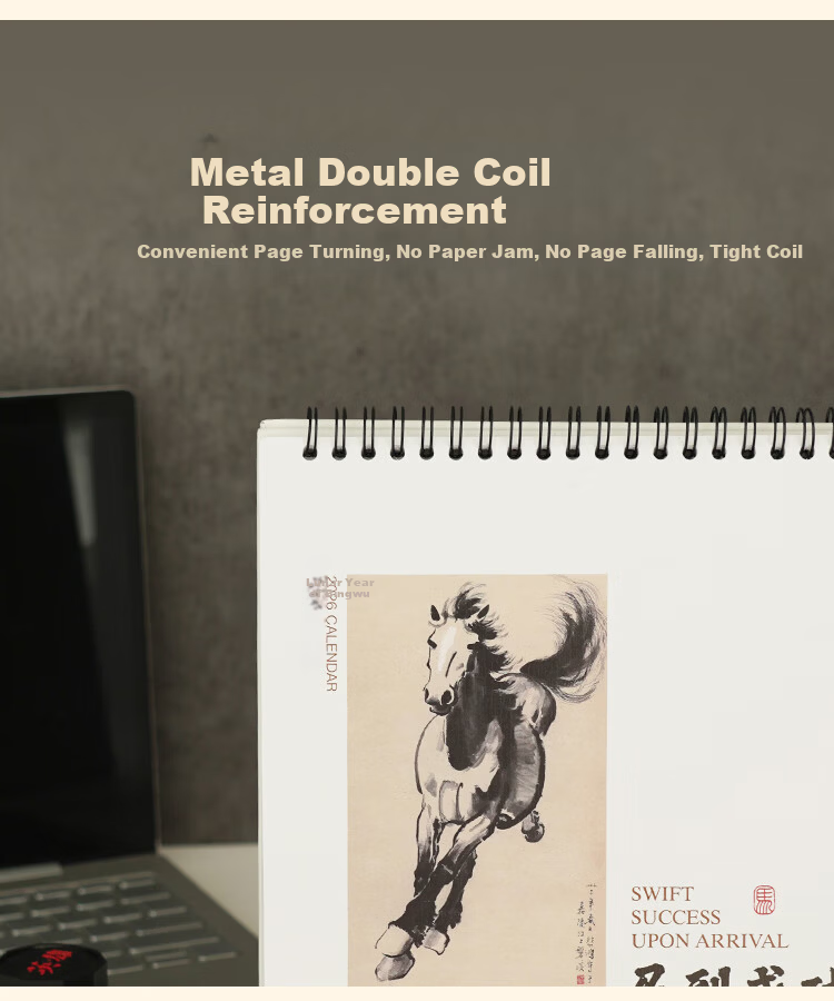 HERO 2026 Year of the Horse Success Desk Calendar Thickened Large Non-Curling High-Quality Customizable Calendar Popular Item 4