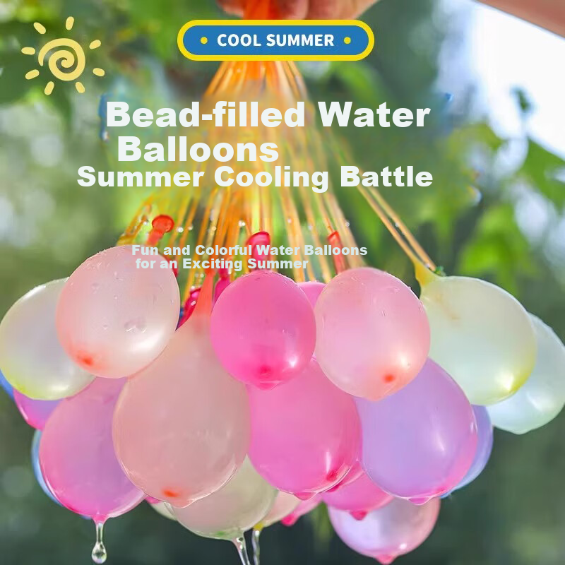 Jiamo Summer Water Balloons Quick Fill Water Balloon Non-Toxic Water Injector Small Balloons Outdoor Water Fight Toy for Kids