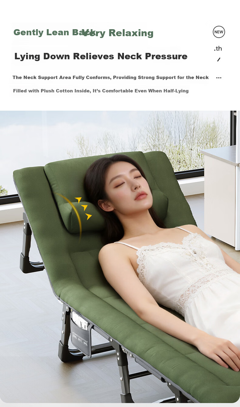 Aokai Fu Folding Bed Recliner Office Nap Bed Hospital Care Bed Ergonomic Traction Neck Support 4