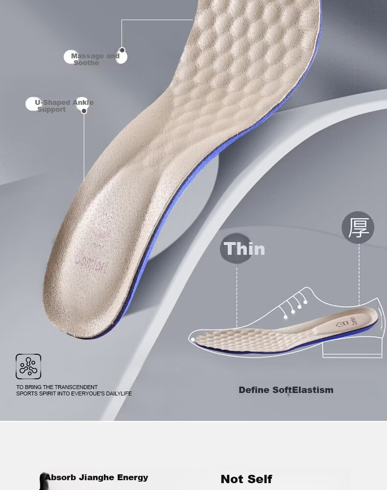 Footprint Tribe Men's Genuine Leather Cowhide Thickened Insoles Sweat-Absorbing Odor-Resistant Breathable Sports Shock-Absorbing Soft Cushioned Insoles for Long Standing Comfort 4