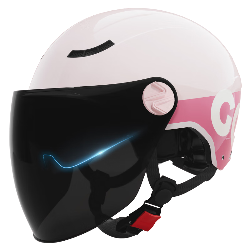Feige Suprek Electric Bicycle Helmet 3C Certified Electric Scooter Half Helmet for Men and Women Motorcycle Summer Ultra-Lightweight Sun Protection Breathable Safety Helmet 528 Sakura Pink Dual Lens [
