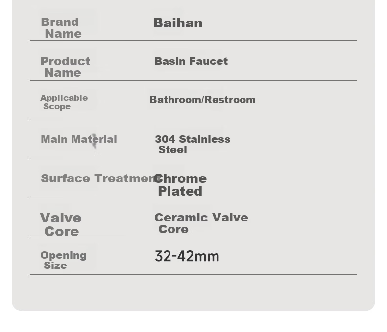 Baihan 304 Stainless Steel Bathroom Sink Faucet Basin Hot and Cold Dual Control Mixer Tap 13