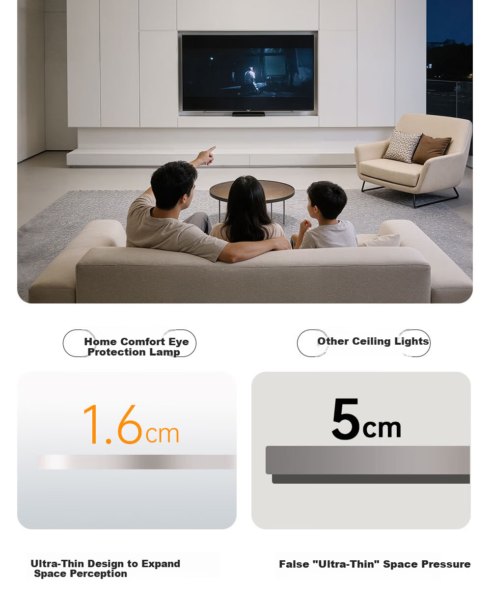 Kuka LED Ceiling Light Eye Protection Philips Aluminum Living Room Bedroom Simple 38cm Round [Installation Included] 15