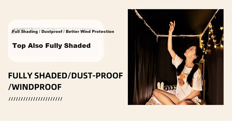 YANYANGTIAN Student Dormitory 100% Blackout Integrated Bed Curtain Mosquito Net for 0.9m Bed [Suitable for Bunk Beds] 21