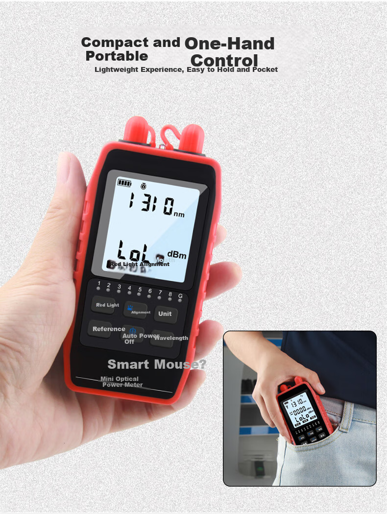 Smart Mouse NF-908 Fiber Optic Power Meter with Red Light Integrated High-Precision Red Light Pen Network Cable Pairing and Wire Sequence Testing Function 3
