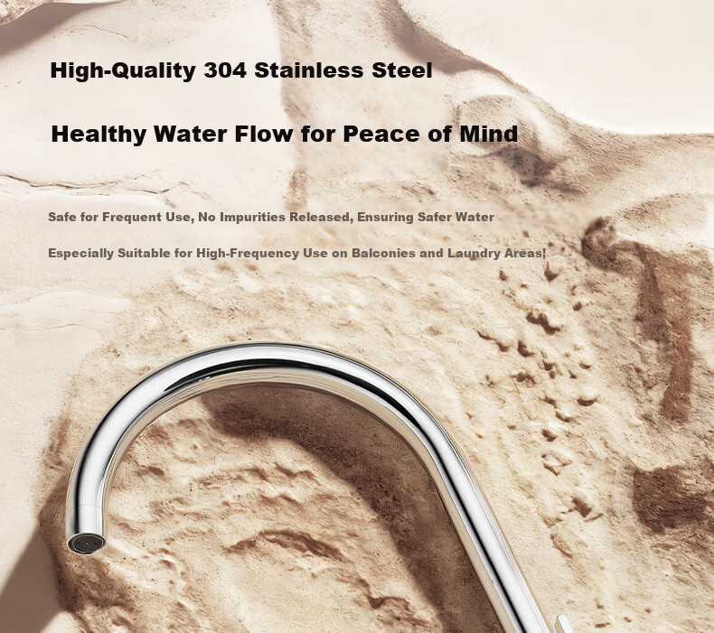 JOMOO Kitchen Sink Faucet Single Cold Quick Open Swivel High Arc Pipe Single Cold Faucet 77038 11