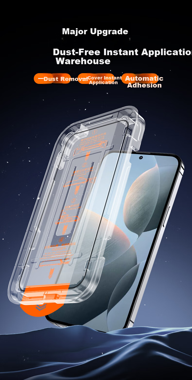 Fangfei Planet [2-Pack] Tempered Glass Screen Protector for vivo Y600 Pro, HD Anti-Shatter, Anti-Fingerprint, Dust-Free Installation Box 1