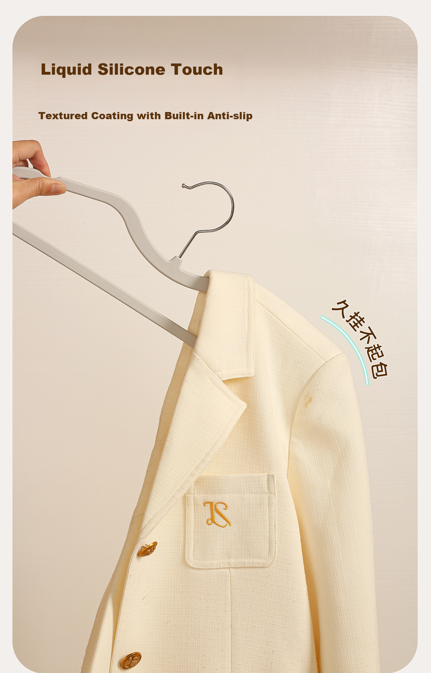 Anqin Short Neck Space-Saving Hanger Household Non-Marking Clothes Hanger Wardrobe Non-Slip Ultra-Thin Drying Rack Organizer Storage Special Use 3