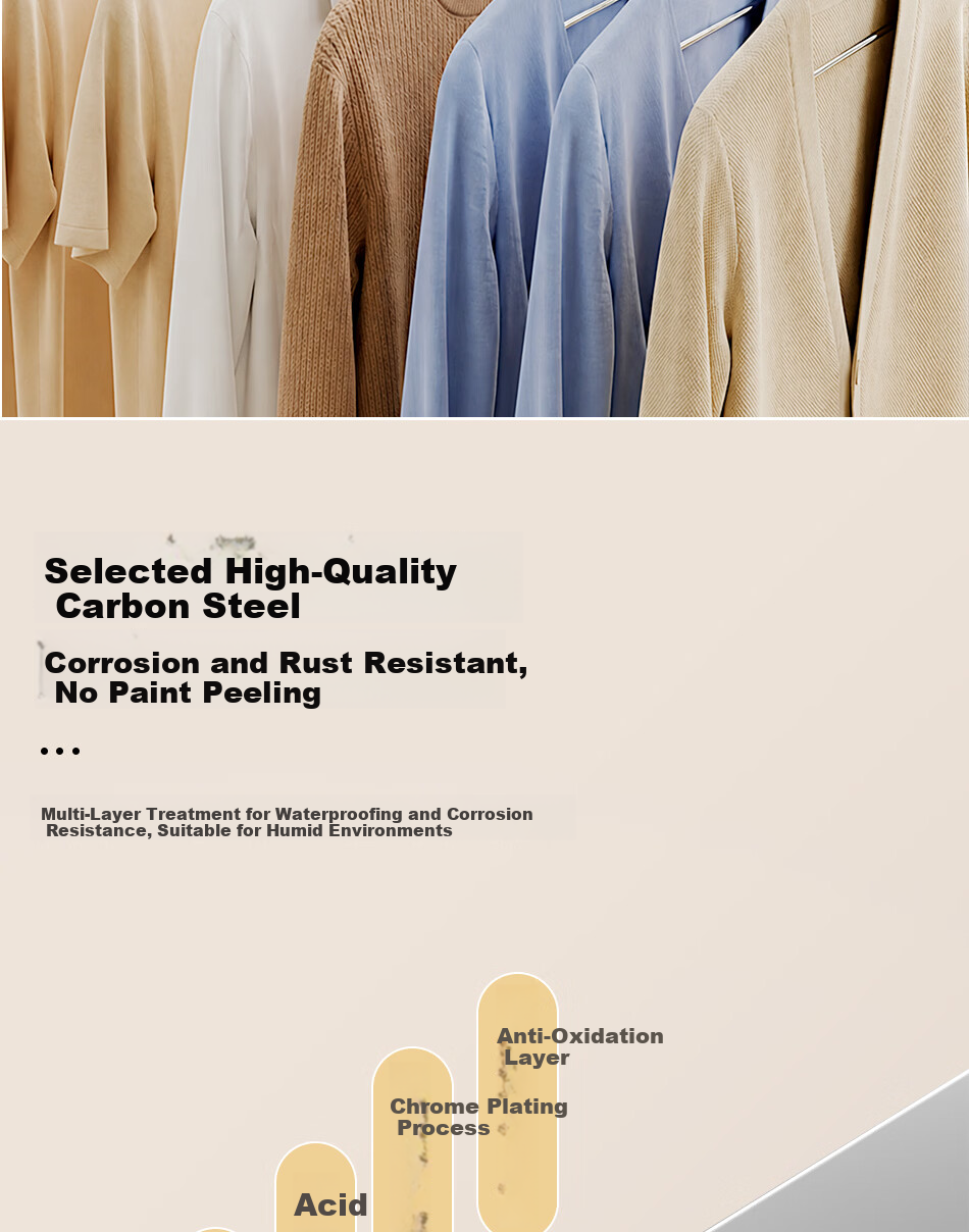 Fengshang Floor-Standing Clothes Drying Rack Foldable Laundry Rod for Home Balcony Bedroom Mobile Garment Hanger 9