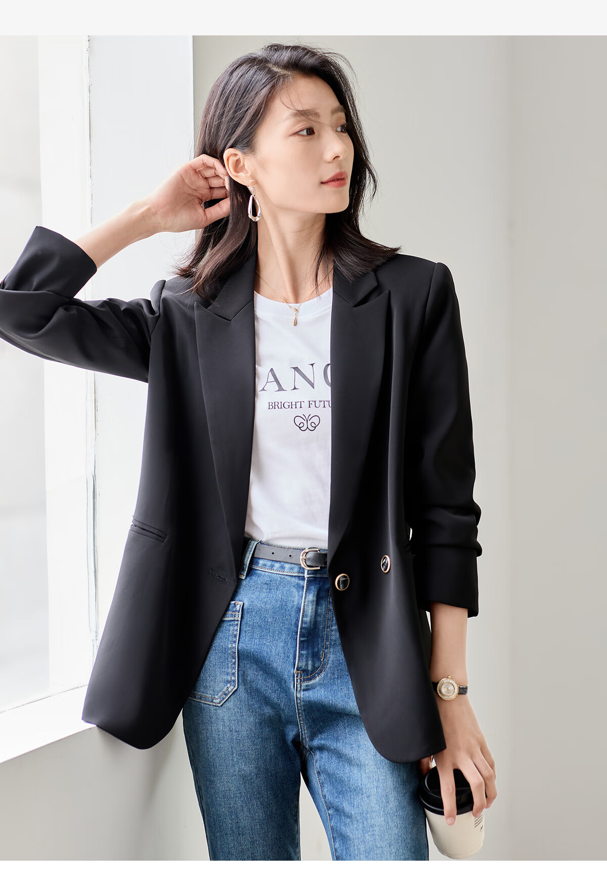 Chushen Spring And Autumn Women's Blazer with Single Button, Elegant And Versatile Office Wear Jacket S143U6006 3