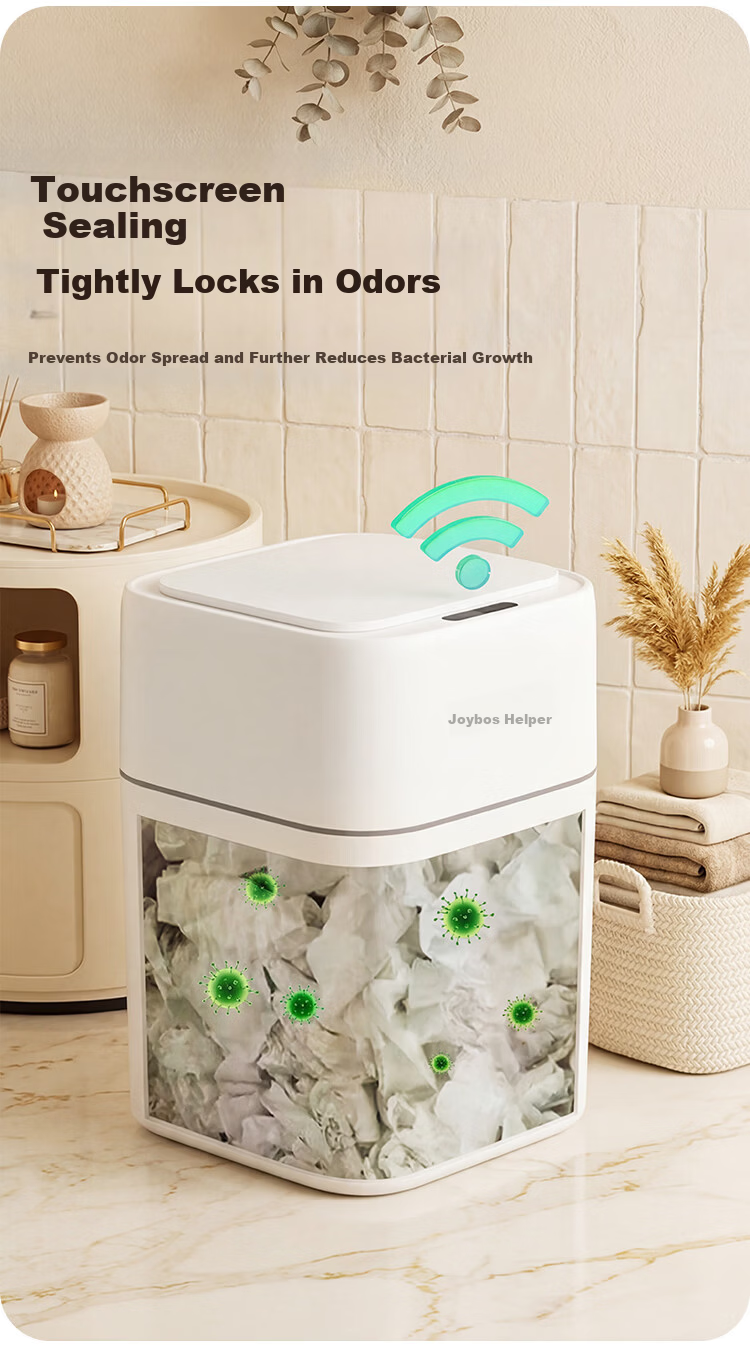 Jiabangshou Smart Sensor Trash Can 9.3L Large Covered Household Living Room Bedroom Kitchen Bathroom Office 5