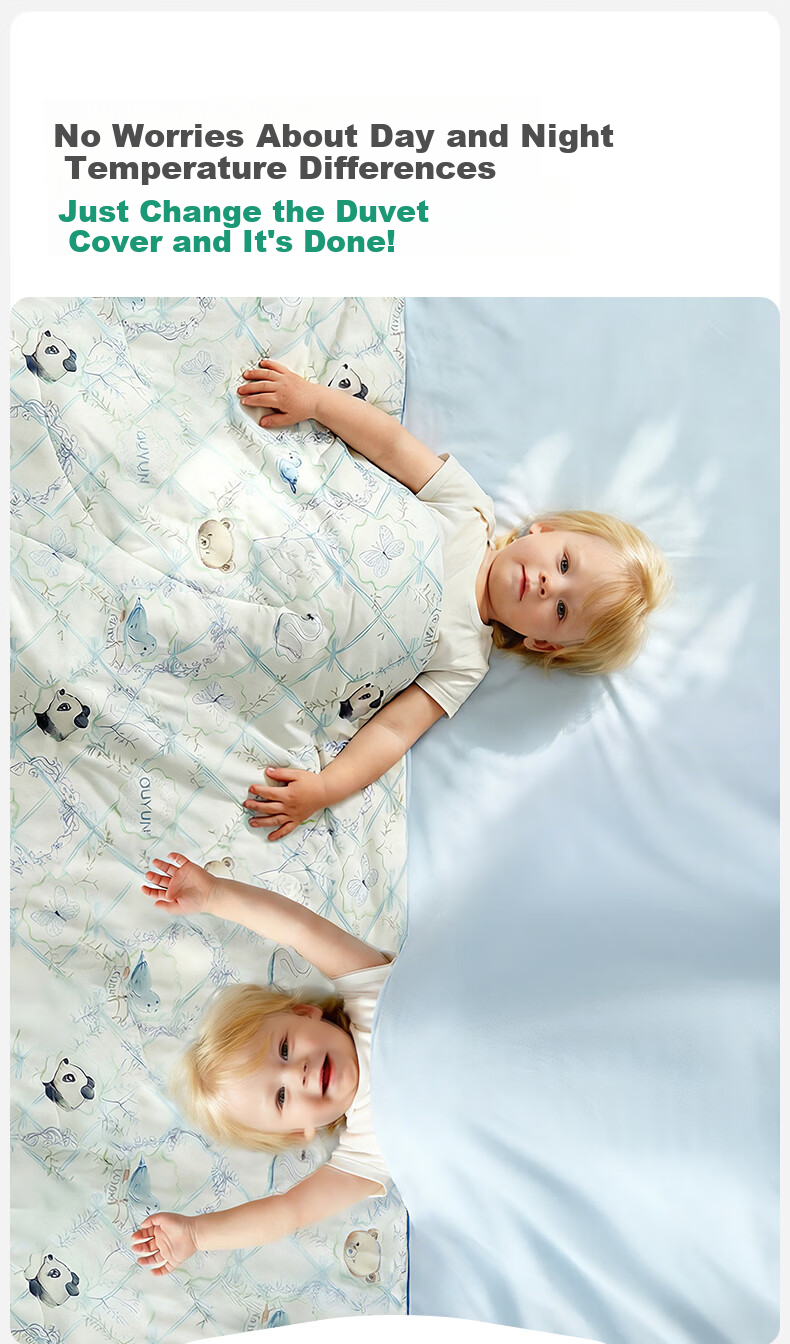 OUYUN [Plant Fiber] Baby Silk Summer Quilt Cooling Blanket Children's Small Quilt Summer Kindergarten Cooling Mint Air Conditioning Quilt 11