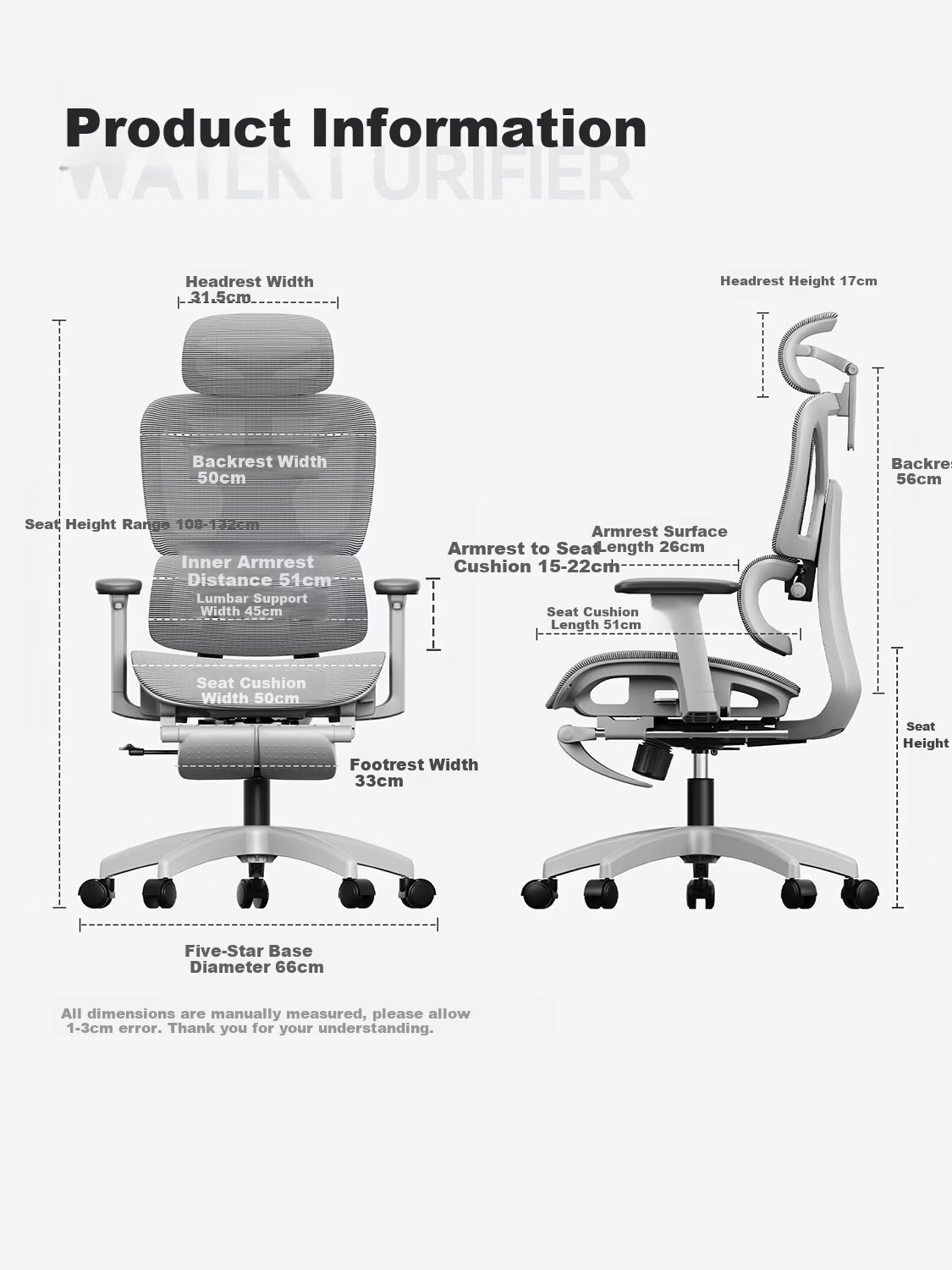 HeiLing B2 Pro Ergonomic Computer Gaming Office Chair Swivel Desk Chair Artificial Ergonomics Staff Chair Midnight Black 25