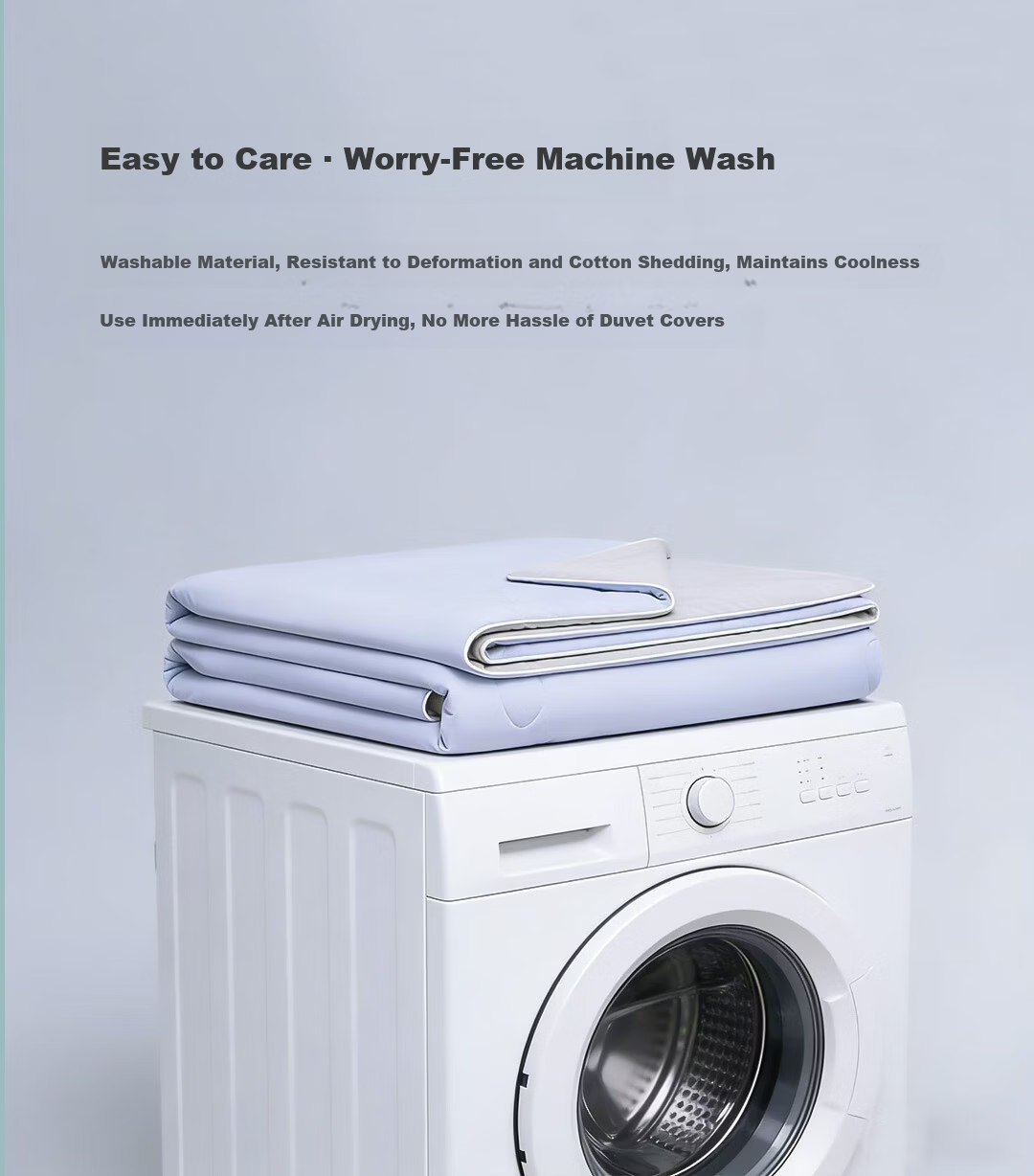 Deep Sleep Cooling Air Conditioning Quilt Ice Silk Lyocell Summer Quilt Class A Machine Washable 150*200cm Smoke Blue 25