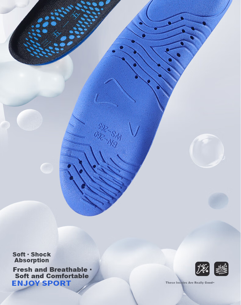 3515 Outdoor Sports Insoles for Men Shock Absorption Soft Cushioning Long-Standing Comfort Military Training Breathable Sweat-Absorbing Antibacterial Deodorant Summer Size 41 3