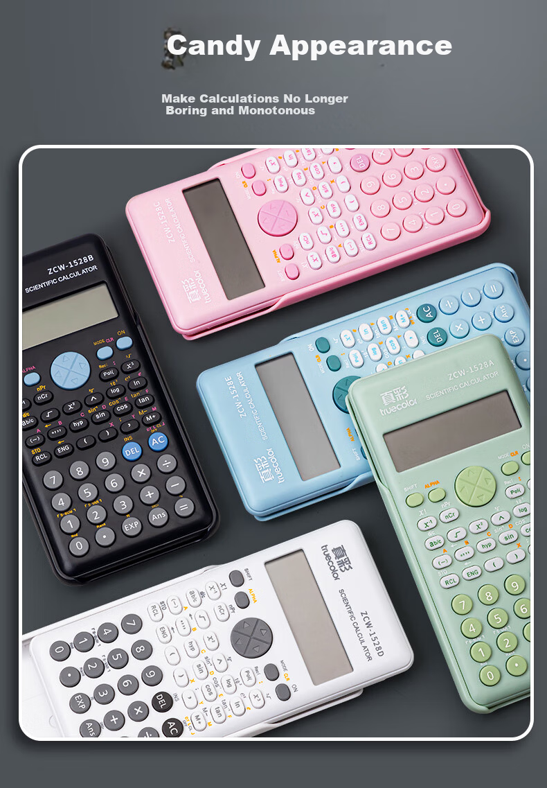 TRUECOLOR Scientific Calculator Multifunctional Financial Accounting Calculator for Students White Single Pack 8