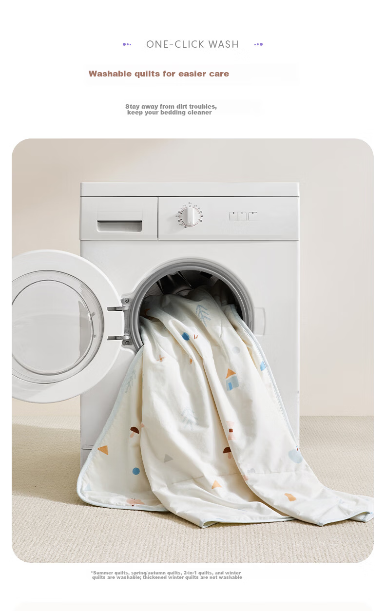 Luolaikids Quilt, 100% Cotton Washable, 50% Soybean Summer Cool Comforter, Class A Antibacterial Pure Cotton Air Conditioning Blanket 7