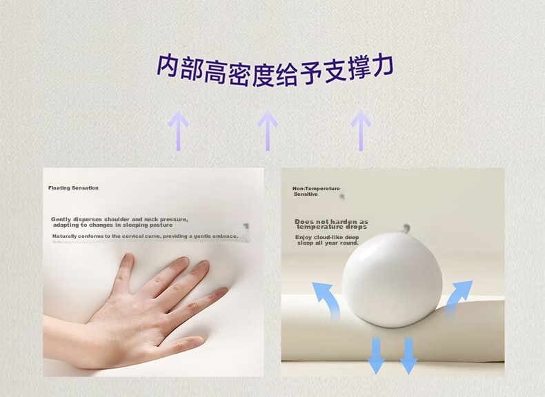 8H Slow Rebound Memory Foam A-Class Adult Pillow Neck Support Deep Sleep Antibacterial Pillowcase HY Pro Gray 10