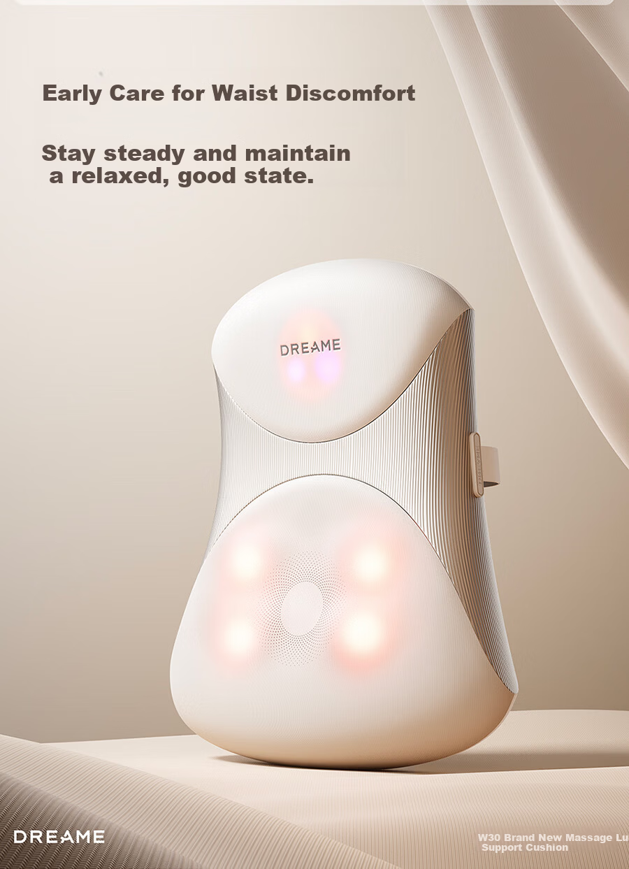 Dreame Smart Waist Massager Cushion Neck Shoulder Waist Back Leg Massager Heat Kneading Waist Protector W30 Practical Birthday Gift for Elders Parents and Friends 6