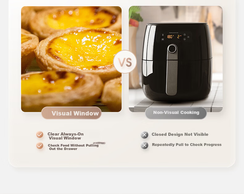 Midea Air Fryer with View Window, 2026 New Model, Steam And Bake All-In 6.5L, Home Use, Fat-Free, Antibacterial, No-Wash, Multifunctional, No-Flip, Smart Dual Heating Source, Self-Operated KZC6584 6