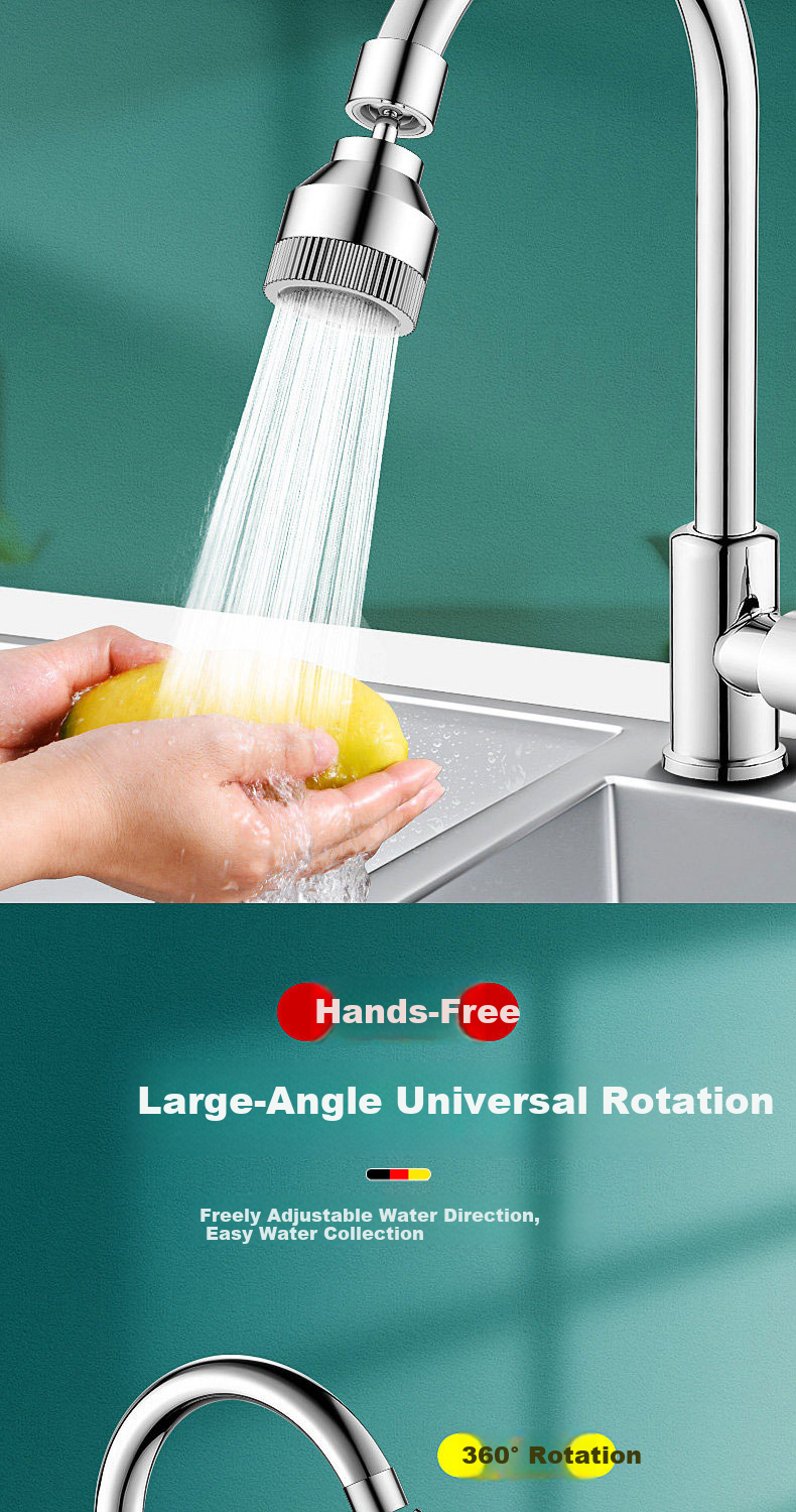 HOMK German Kitchen Faucet Extender Splash-Proof Universal Rotating Faucet Aerator Extension 2