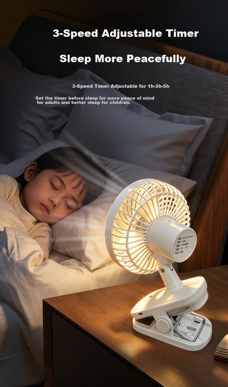ALittleFlower Desktop Mini Fan 2026 New Dormitory Quiet Long-Lasting Desktop Fan 15