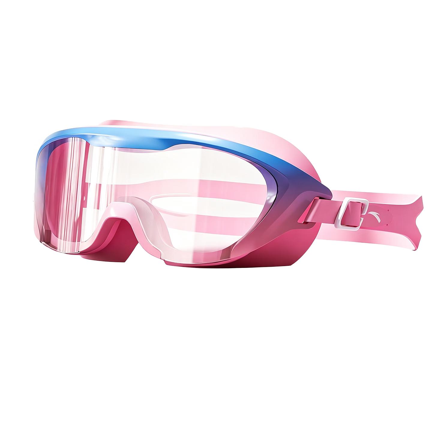 ANTA Kids Large Frame Swimming Goggles Unisex Clear Anti-Fog Waterproof Swim Glasses Children's Training Gear Blue Pink Plano