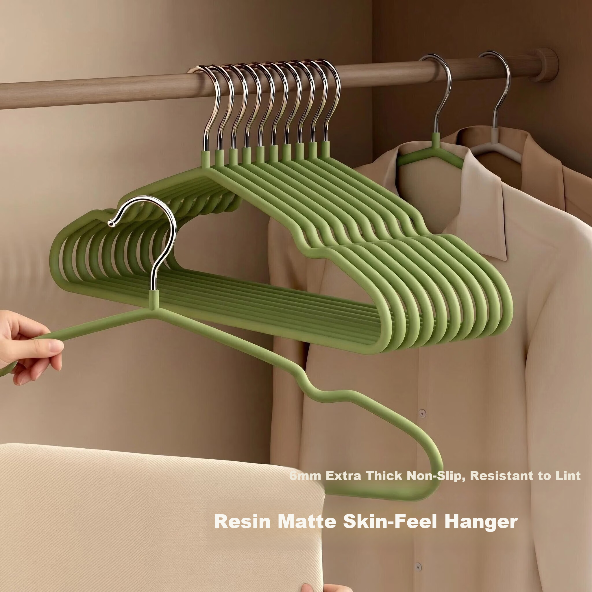 Fan Ye Resin Hangers 20-Pack Non-Slip Thickened Household Clothes Hangers No Marks Student Dormitory Clothes Rack