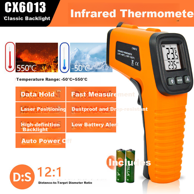 Pading Infrared Thermometer Industrial High-Precision Temperature Gun for Water, Oil, and Kitchen Baking Temperature Measurement