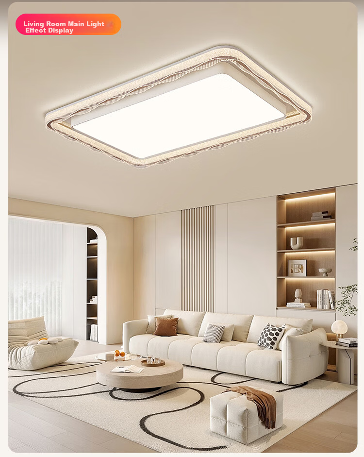 Foshan Lighting Ceiling Lamp Living Room Light Modern Simple Eye Protection LED Mijia Smart Control Platinum Crystal 200W 22