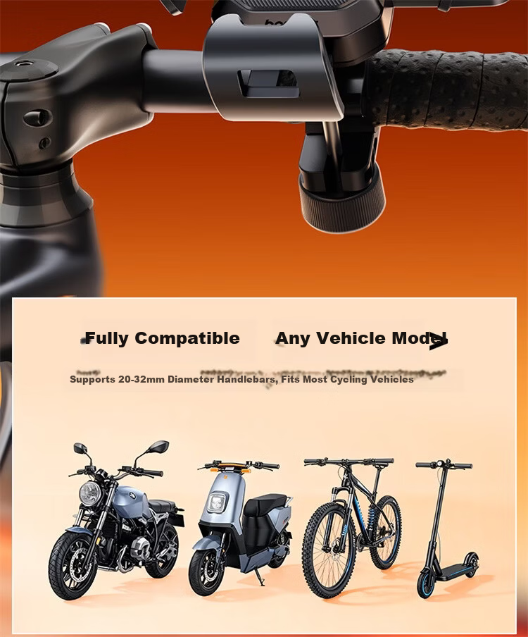 BASEUS Mobile Phone Holder for Electric Bike Riders Bicycle Road Bike Motorcycle Navigation Phone Mount 12
