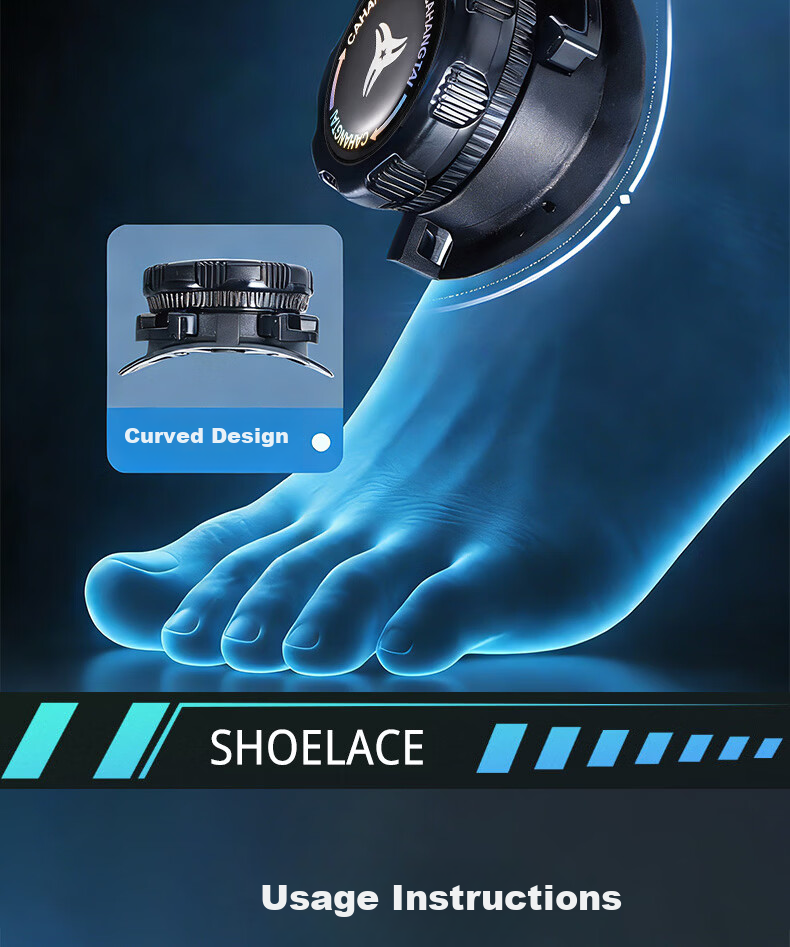 Huabaochi Knob Lazy Shoelaces No-Tie Buckle Rotating Elastic Quick Lock Fixer Unisex Stretch Sports Shoe Gadget 8