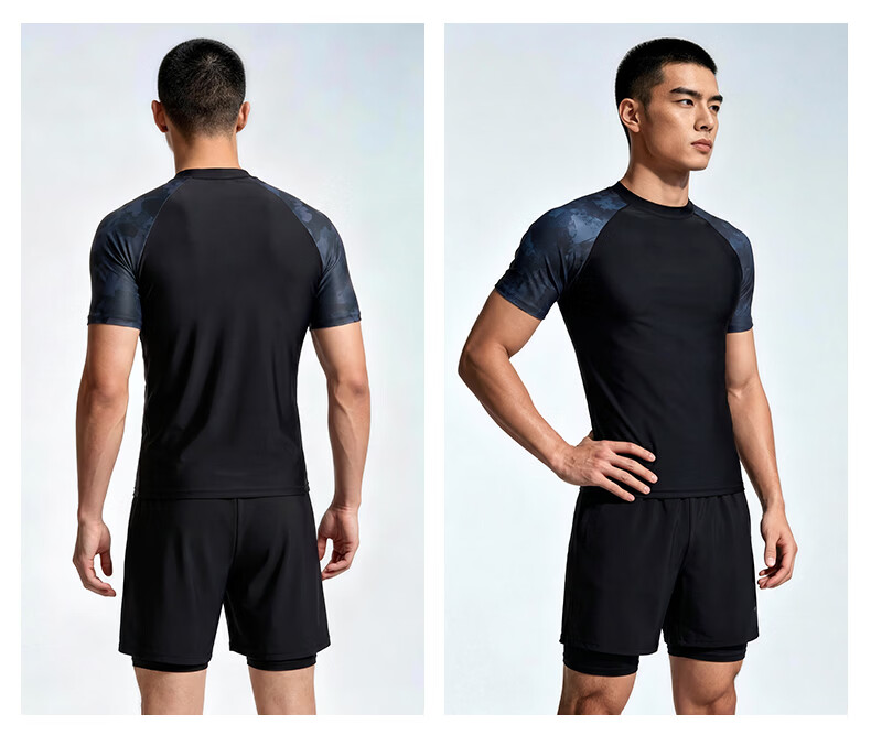 ANTA Men's Swimwear Two-Piece Set Quick-Dry Swim Trunks Dual-Use for Water and Land Professional Hot Spring Beach Swimming Gear 20