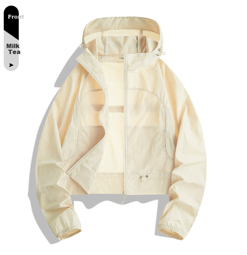 MULINSEN Summer 2026 New Slim Fit Short Sunscreen Jacket for Petite Women, Loose Breathable Hooded Thin Coat 25