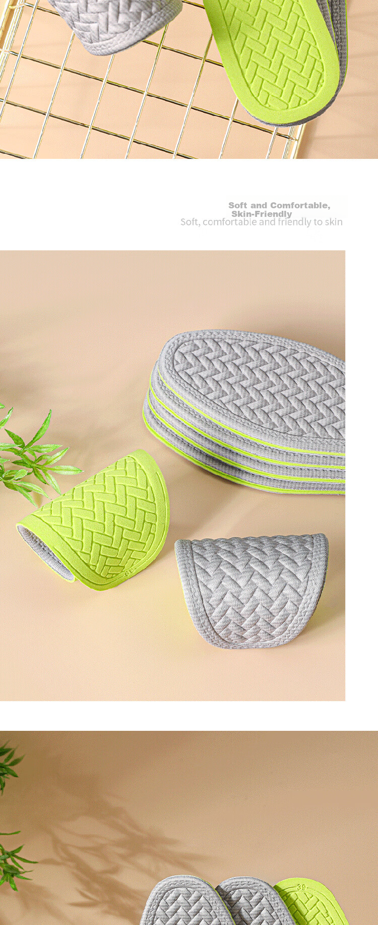 JVBV 3 Pairs Men's Deodorant Insoles Sweat-Absorbing Breathable Anti-Odor Thin Sports Insoles Size 43-44 9