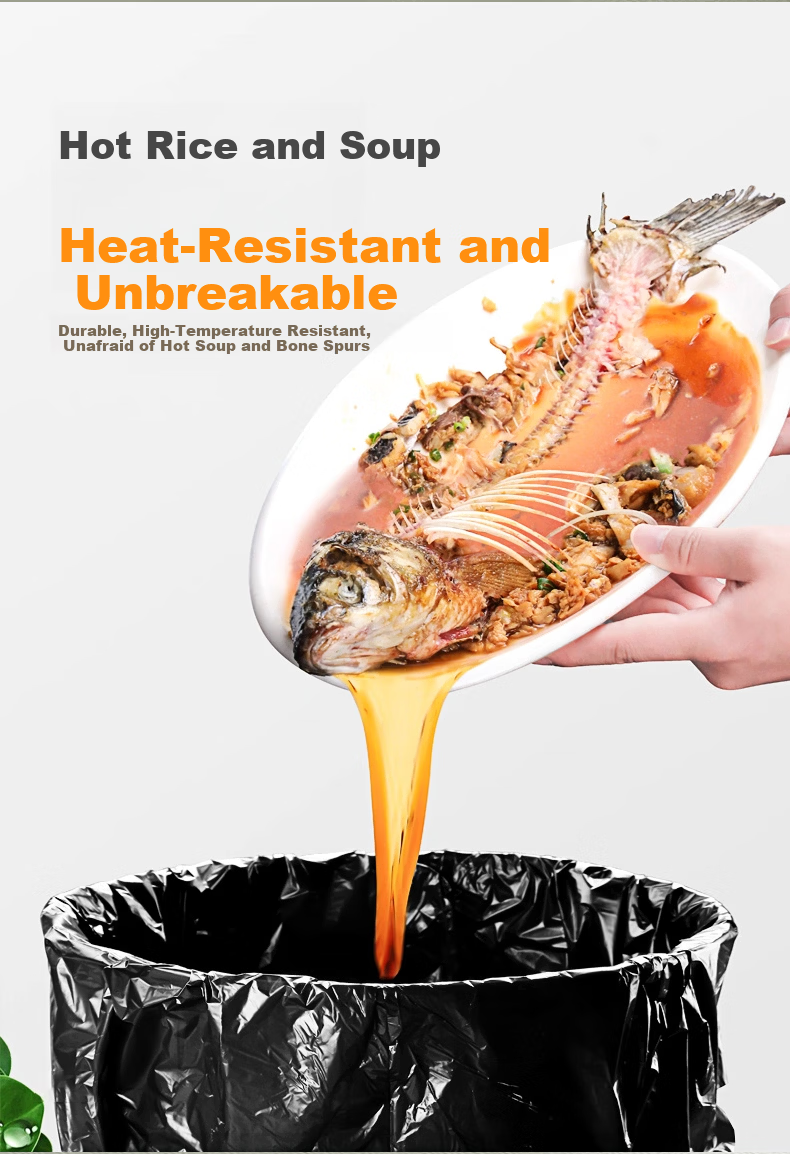 Zhijie Flat Mouth Black Garbage Bags 80x90cm 50pcs Double-Sided 3-Layer Extra Large Thickened Property Bags Economical Pack 5