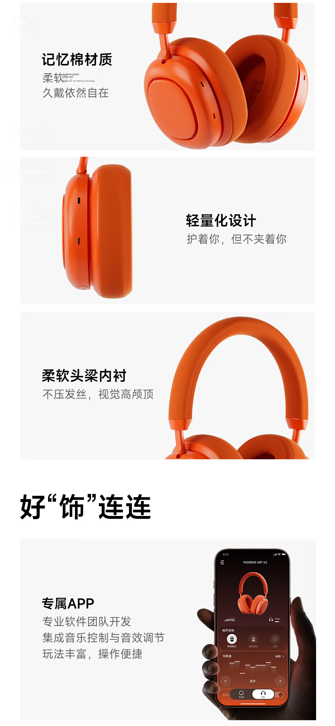 MORRORART Bluetooth Headphones Over-Ear Wireless Active Noise Cancelling Touch Control Long Battery Life Standard Edition Gray Silver Compatible with Apple Huawei Birthday Gift 12