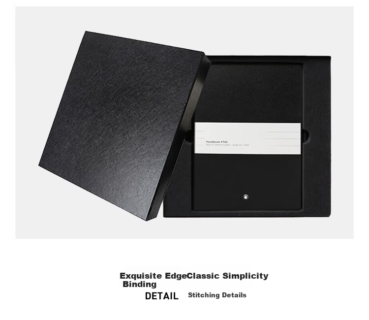 MONTBLANC Black Notebook + Italian Pinafore Signature Pen Set, Basic Version, Father's Day Gift 7