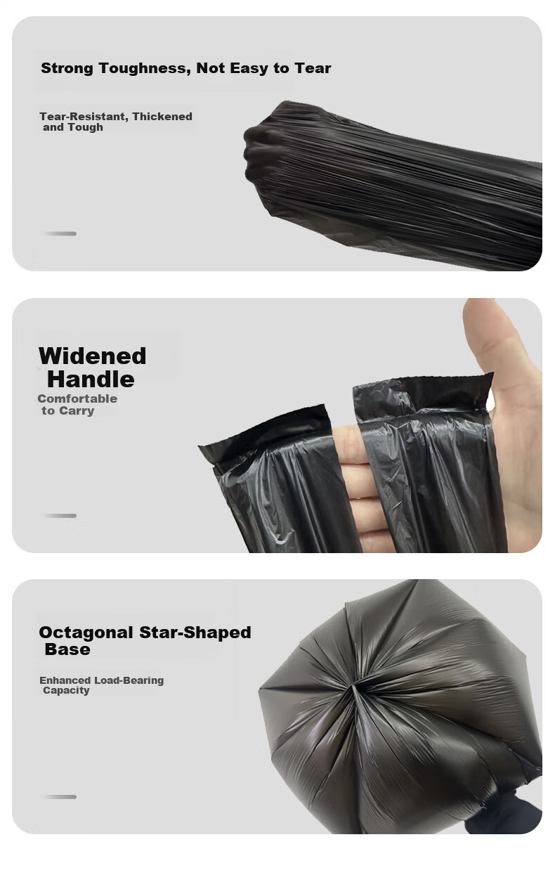 Zhijie Vest Garbage Bags 50x70cm 100pcs Double-Sided 2-Layer Perforated Large Handheld Household Kitchen Plastic Bags 5