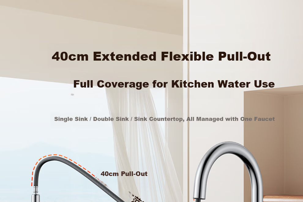 ARROW HY Kitchen Hot and Cold Water Faucet Splash-Proof Rotatable Brass Pull-Out Faucet AE45303CP 23