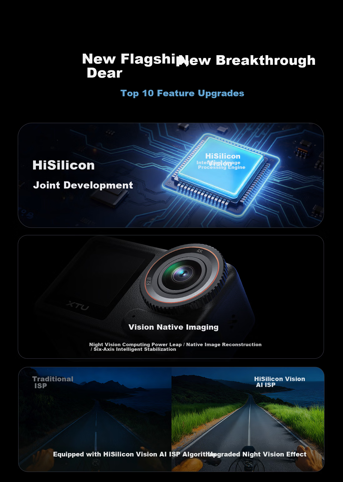 Xiaotu S7PRO 4K Sports Camera HiSilicon AI Super Stabilization Night Shooting Live Streaming Camera Official Standard Edition 5