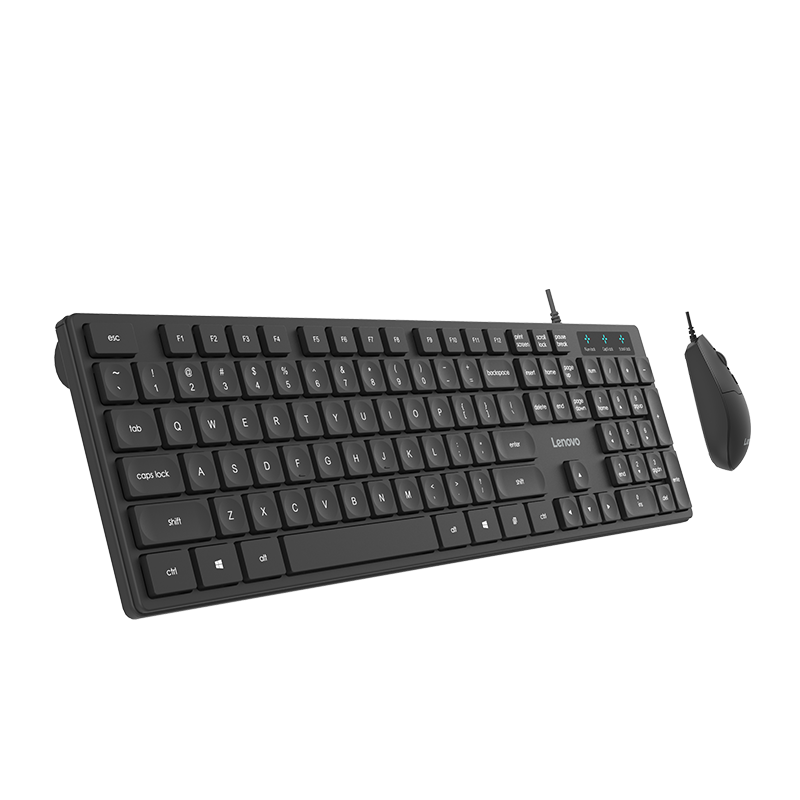 Lenovo KM180 Wired Keyboard and Mouse Set Ergonomic Comfortable Touch Business Office Desktop Compatible with Xiaoxin
