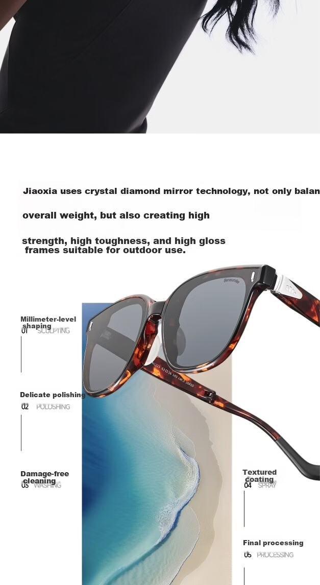 Beneunder Sunglasses Square Round Frame Unisex New Driving Outdoor Travel HD Folding Sunglasses FD026 12