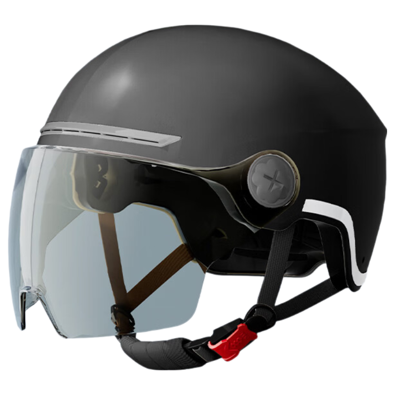 Phoenix New National Standard 3C Certified Electric Vehicle Helmet Four-Season Universal Electric Scooter Motorcycle Safety Helmet Half Helmet Black