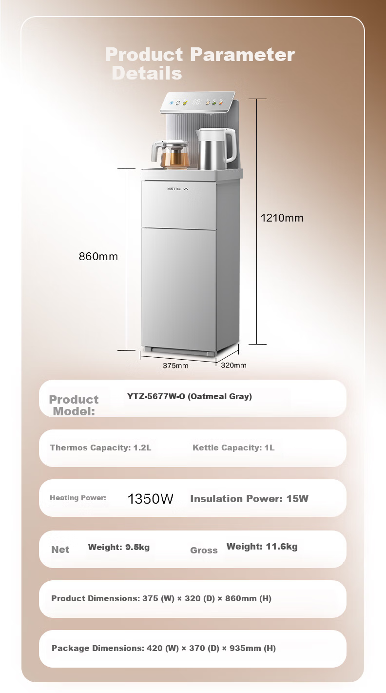 TRULIVA Tea Bar Machine Living Room Home Water Dispenser Remote Control Smart Tea Bar Cabinet Bottom-Load Water Bucket Fully Automatic Vertical Electric Kettle Multifunctional Tea Maker National Subsi 18